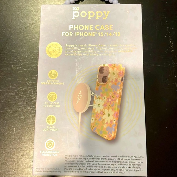 NIP🪷xo poppy🪷Phone Case for iPhone 15/14/13 - Picture 3 of 5